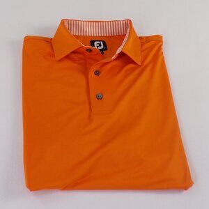 Footjoy Polo Golf  Shirt Large Stretch Bright Orange Men's Large - Super Nice